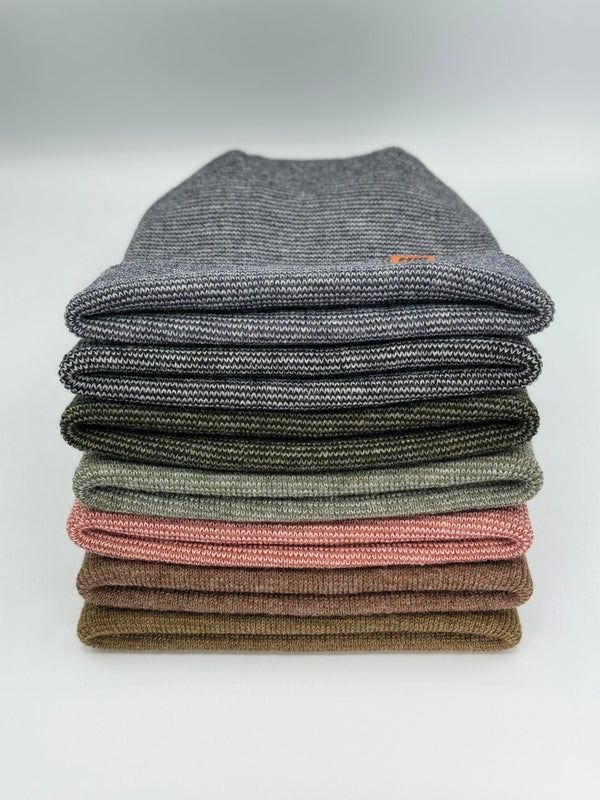 Haakwear Theta Stitch Fusion Cuffed Beanie (Patent Pending Design)-Gray/Green, Made in USA