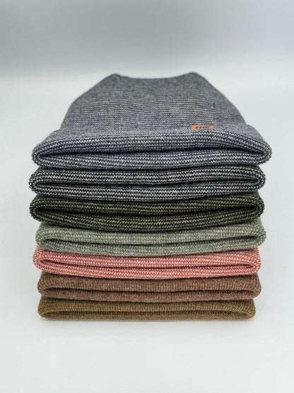 Haakwear Theta Stitch Fusion Cuffed Beanie (Patent Pending Design)-Gray/Green, Made in USA
