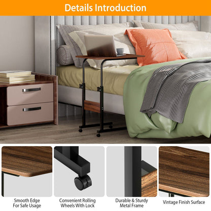 C Side Table 3-Tier Laptop Desk Small Slim Snack Side Table for Couch Bed Sofa for Small Spaces Living Room Bedroom