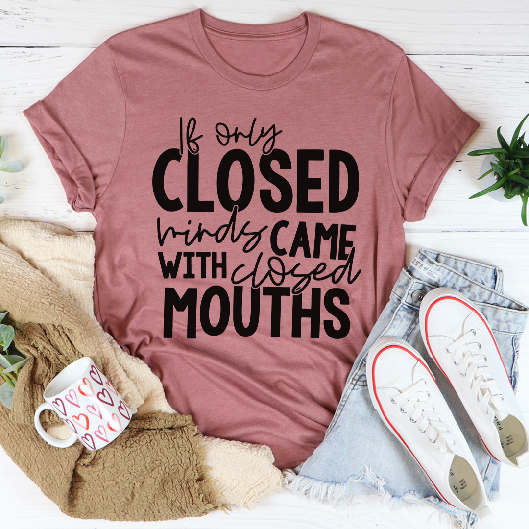 Peach heather crewneck T-shirt with large front quote lettering
