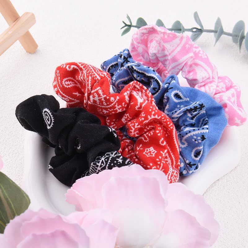Hair Bow Scrunchy Hair Ties for Girls Ponytail Holders for Women Bunny Ear Scrunchies 3Pcs
