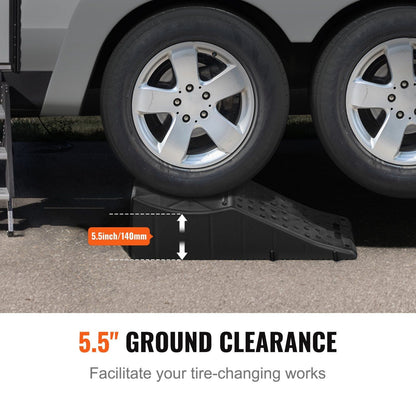 Vehicle Ramp, Single Unit Auto Service Ramp, 20000 lbs/9 ton Load Limit, 5.5" Elevation Auto Ramp, Robust Tire Ramp for Routine Car Care and Vehicle Upkeep