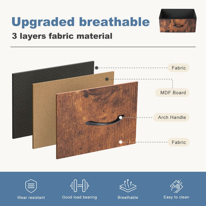 Dresser for Bedroom 6 Drawers Wide Fabric Storage Units Chest of Drawers for Bedroom with Metal Frame and Wooden Top for TV