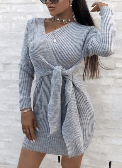Wrapover Knitted Mini Dress