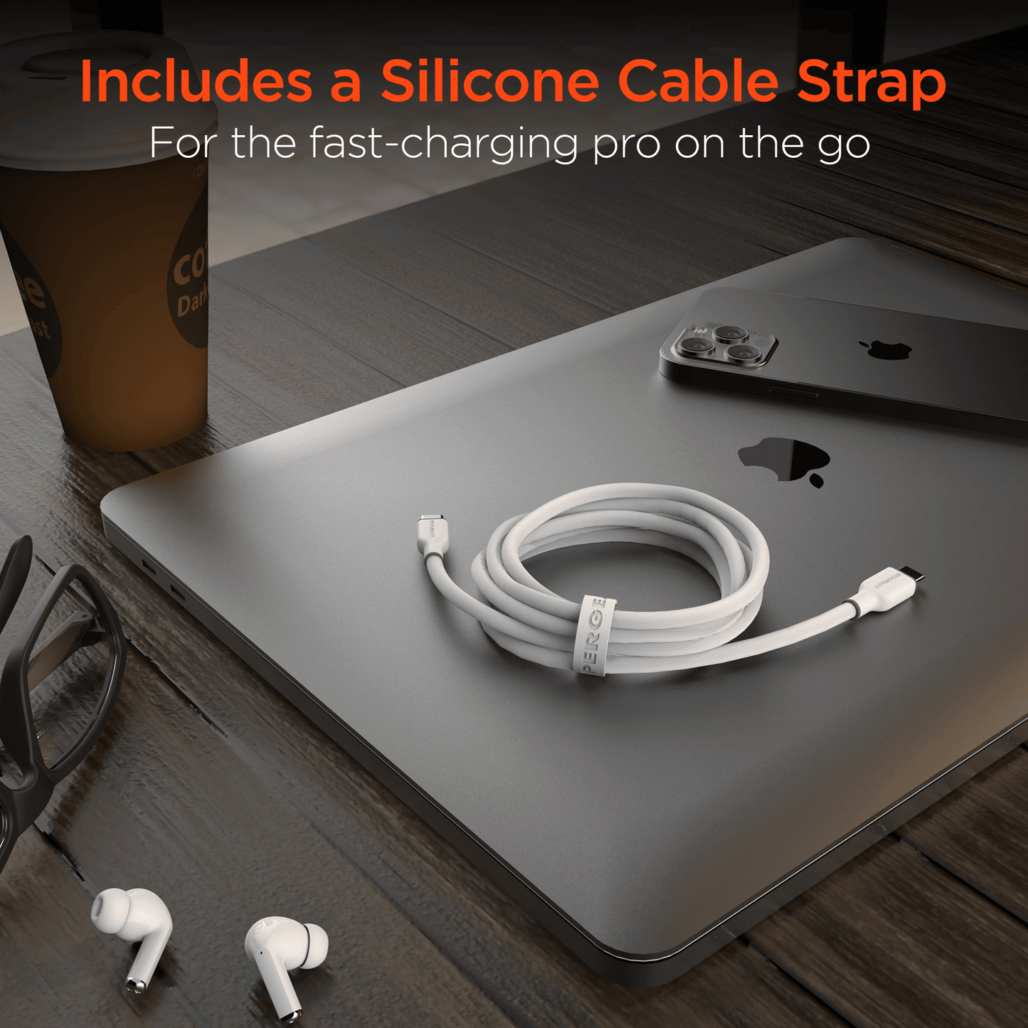 HyperGear Flexi PRO USB-C to USB-C Cable 10ft Black