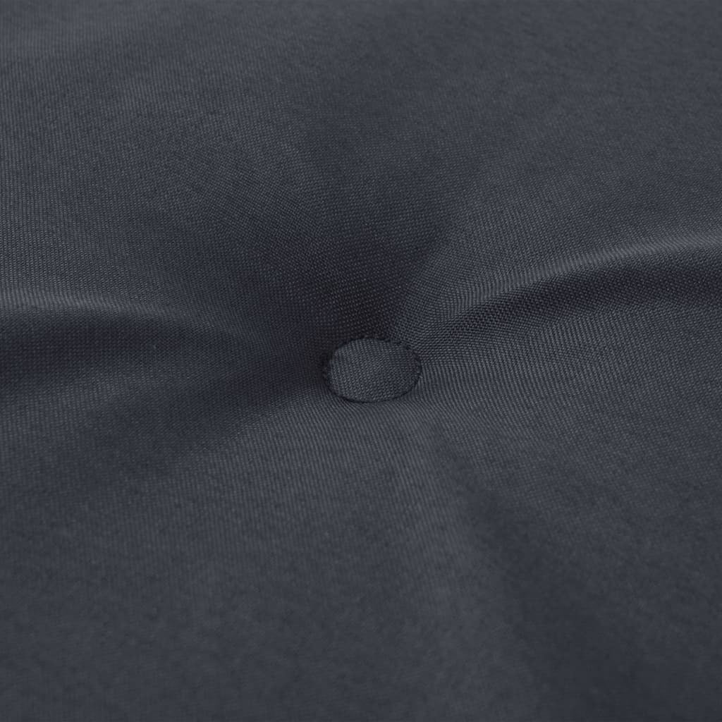 Anthracite dark gray fabric garden chair cushion detail with stitched tufting