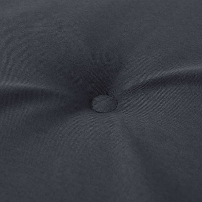 Anthracite dark gray fabric garden chair cushion detail with stitched tufting