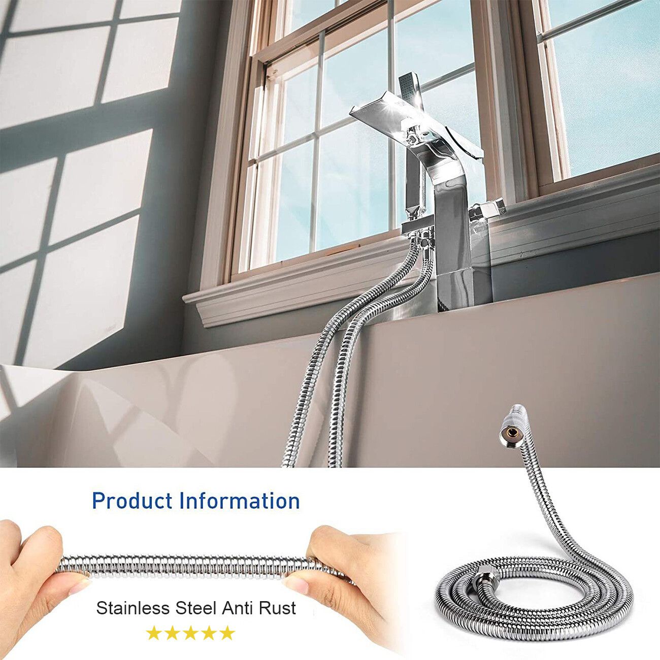 2 m / 3 m / 79" / 118" Shower Water Hose Shower Head Stainless Steel Flexible Replacement Hose