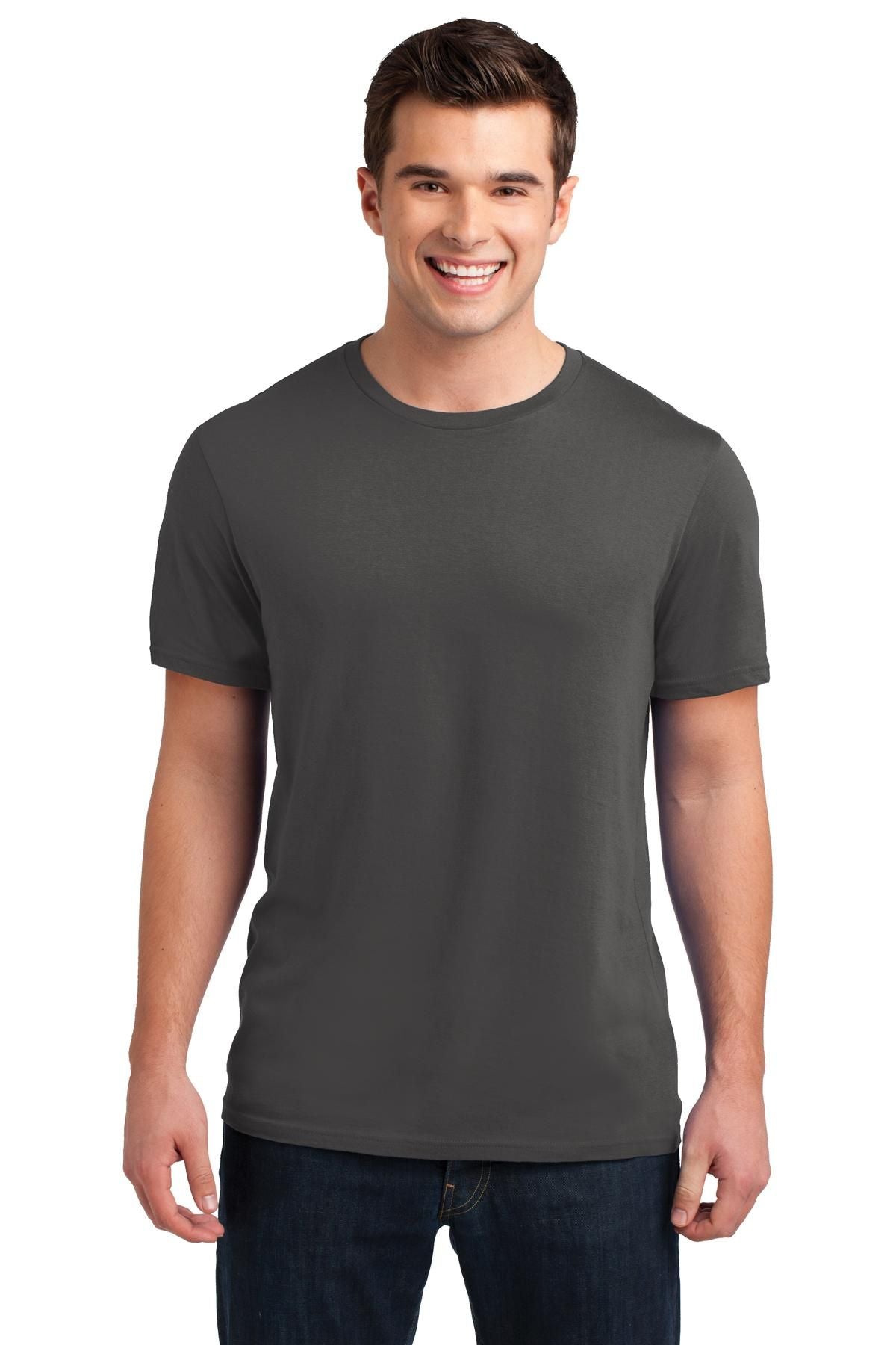 Men's crew-neck soft-wash T-shirt in dark gray