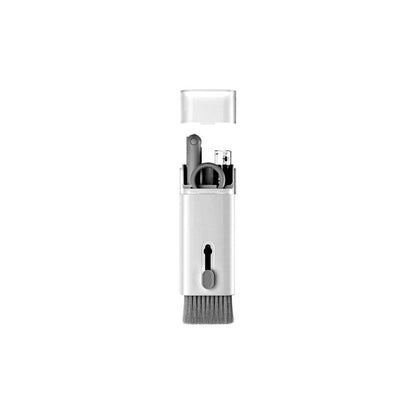 7-in-1 cleaning gadget with white body and attached cylindrical brush head
