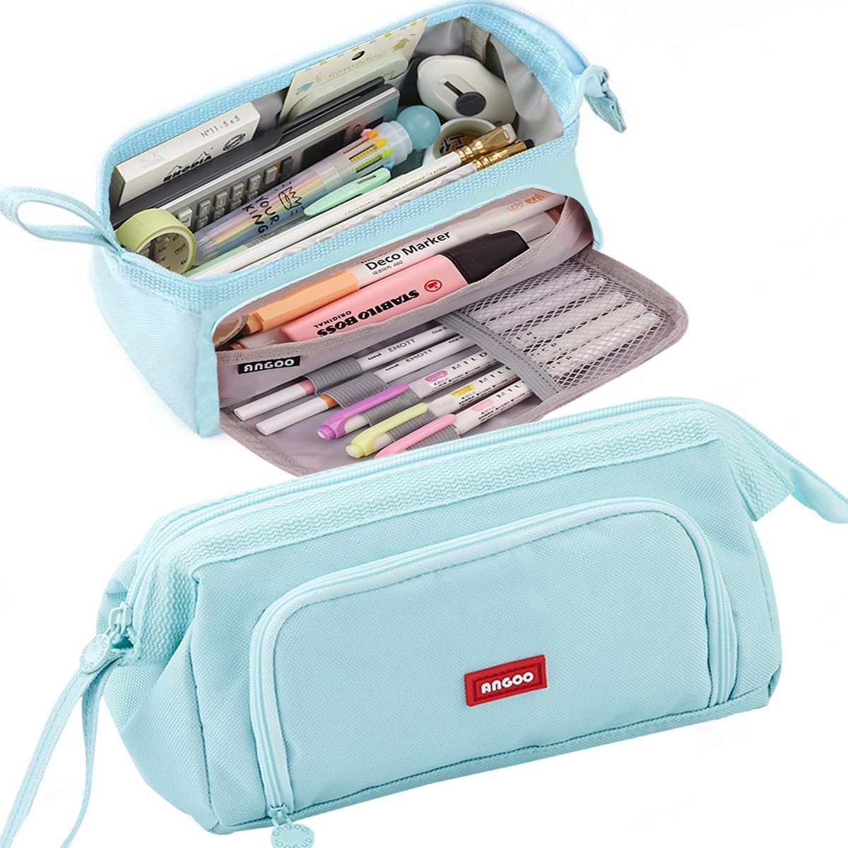 Maximize Your Storage Space with this Large Capacity Canvas Pencil Case!