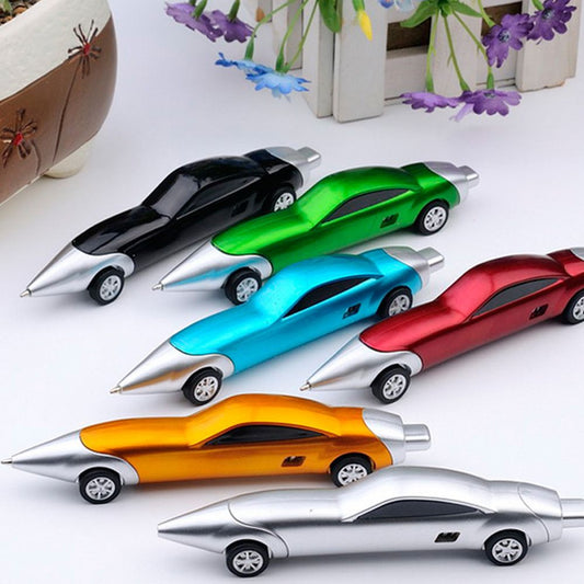 Car-shaped ballpoint pens, various colors with chrome silver tips and wheels