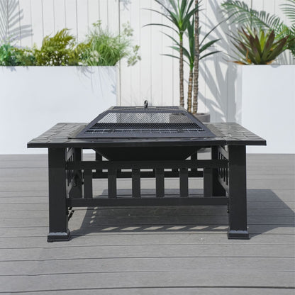 Durable Outdoor Fire Pit Table for Wood Burning with Accessories