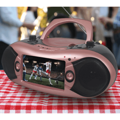 Emerson 7" Bluetooth DVD Boombox with AMFM Radio & Stereo Speakers