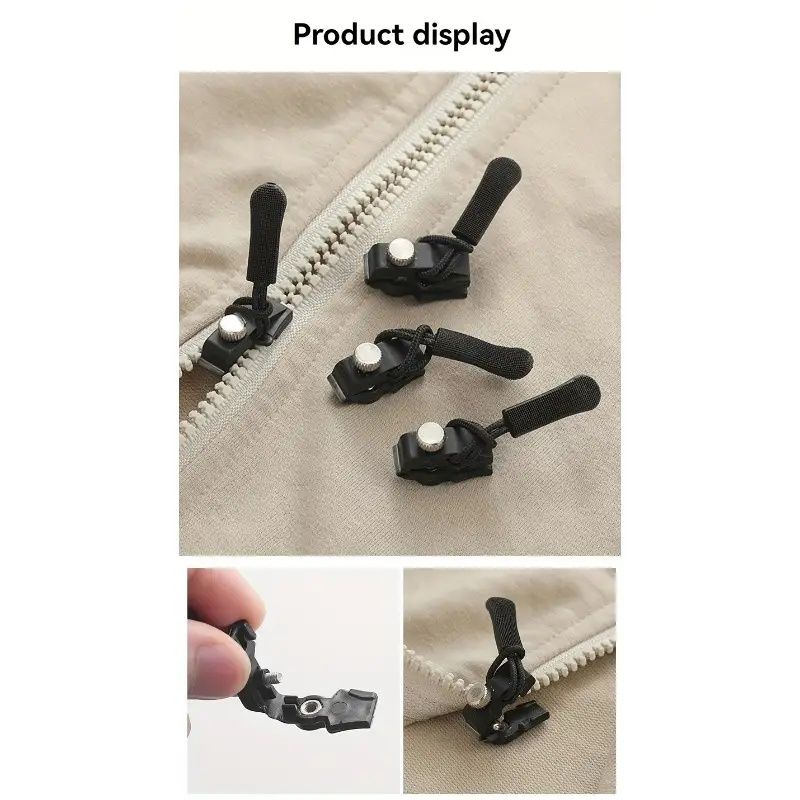 No sew zipper repair tools with black handles and silver metal nuts