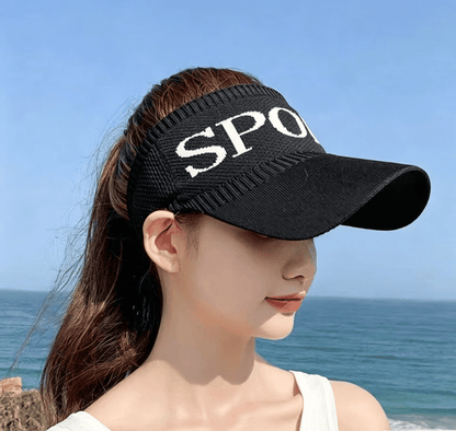 UPF50+ Wide Brim Sun Visor Hat - Rollable Foldable UV Protection Sun Hat, Adjustable Empty Top Sun Cap for Women, Outdoor Travel Beach Hiking Headwear