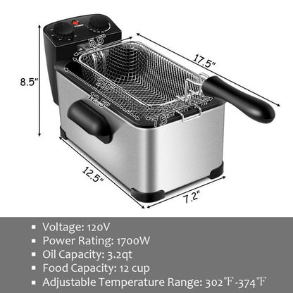 Deep Fryer with Timer for Household & Commercial