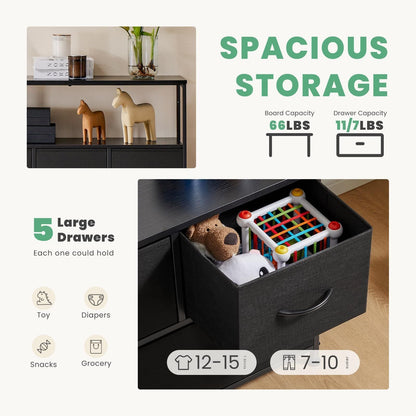 Desser For Bedroom With 7 Fabric Drawers Organizer Storage Closet Chest Clothes For Living Room Display Cabinet Of Furniture