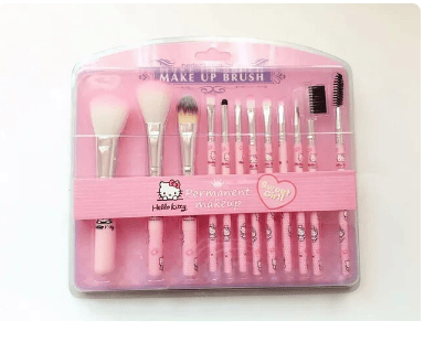 Cartoon Kawaii Hellokitty Makeup Brush Set 12 Cute Shadow Brush Powder Blusher Brush Beauty Tool Girl Gift