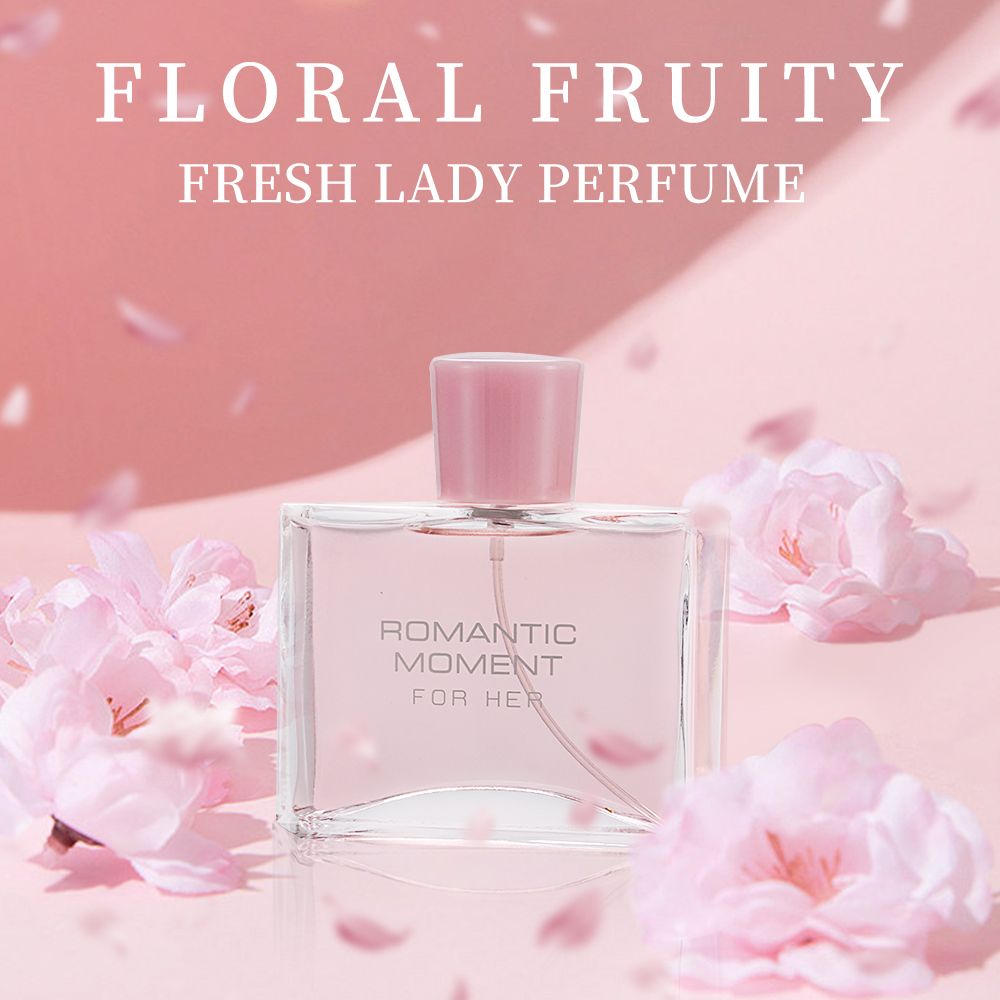 3.4fl Oz Women's Eau De Parfum - ROMANTIC MOMENT - Floral & Woody - With Rose, Chamomile, and Lemon - Medium Intensity Perfume