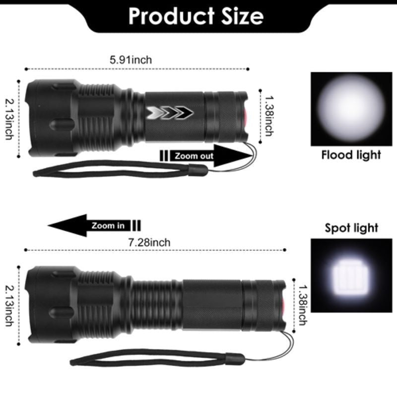 Portable LED Rechargeable Flashlight for Night Walking