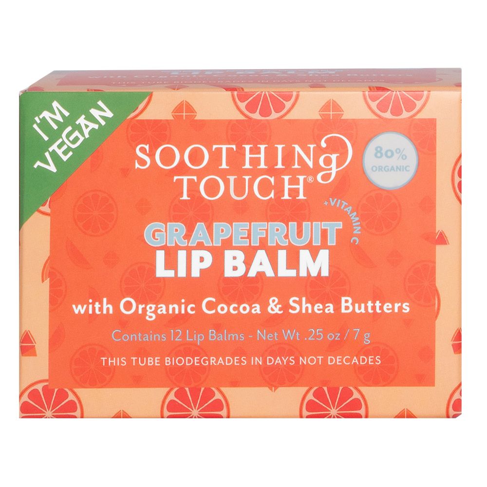 Grapefruit + Vitamin C Vegan Lip Balm | Organic | Biodegradable Eco-Friendly Tube | Moisturizing & Nourishing Lip Care