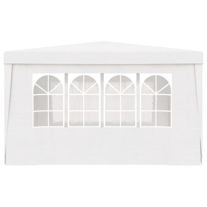 White tent side wall with four arched window openings