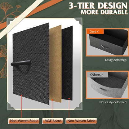 Tall Dresser for Bedroom with 12 Drawers, Dressers & Chests of Drawers, Fabric Dresser for Closet, Living Room, Storage Dressers with Storage Drawers, Steel Frame, Wood Top