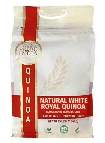Pride of India Natural White Royal Quinoa bulk bag, 25 lb