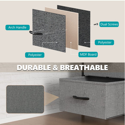 Dresser for Bedroom with 8 Drawers Tall Dresser & Chest of Drawers Fabric Dresser with Wood Top and Sturdy Steel Frame