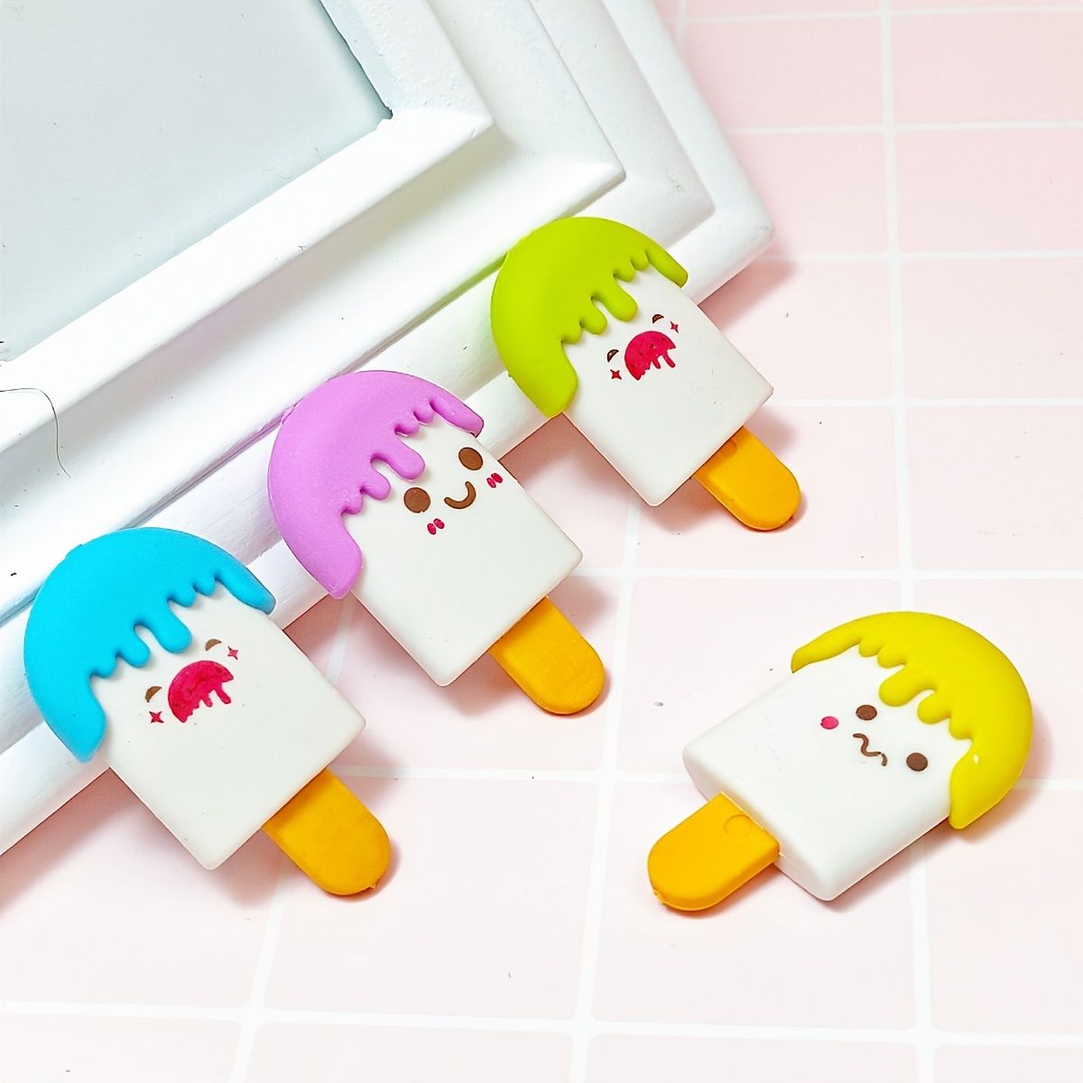 4pcs Ice Cream Shaped Eraser