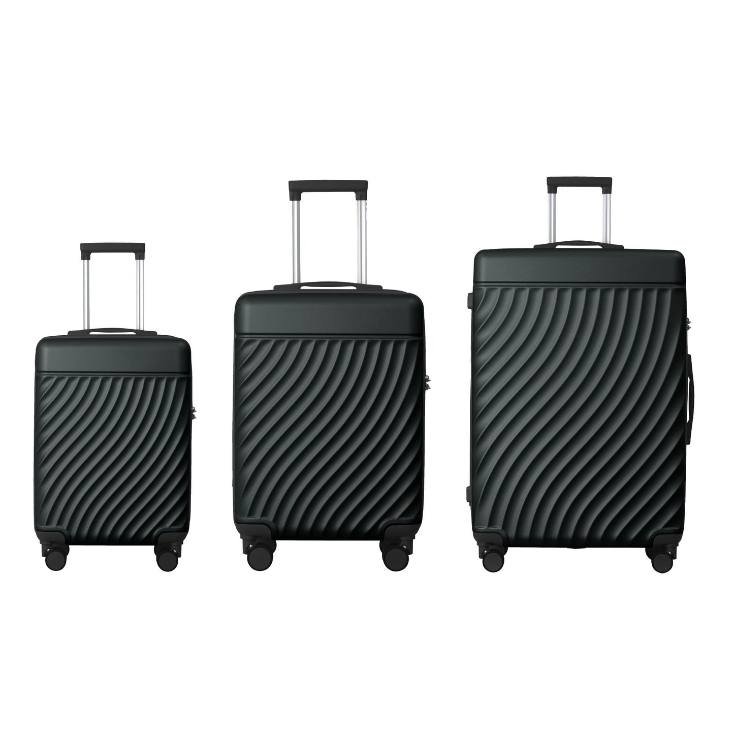Luggage Sets ABS Hardshell 3pcs Luggage, Lightweight Durable Suitcase sets Spinner Wheels Suitcase with TSA Lock 20''24''28'' Available(Dark Green)