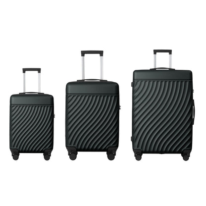 Luggage Sets ABS Hardshell 3pcs Luggage, Lightweight Durable Suitcase sets Spinner Wheels Suitcase with TSA Lock 20''24''28'' Available(Dark Green)