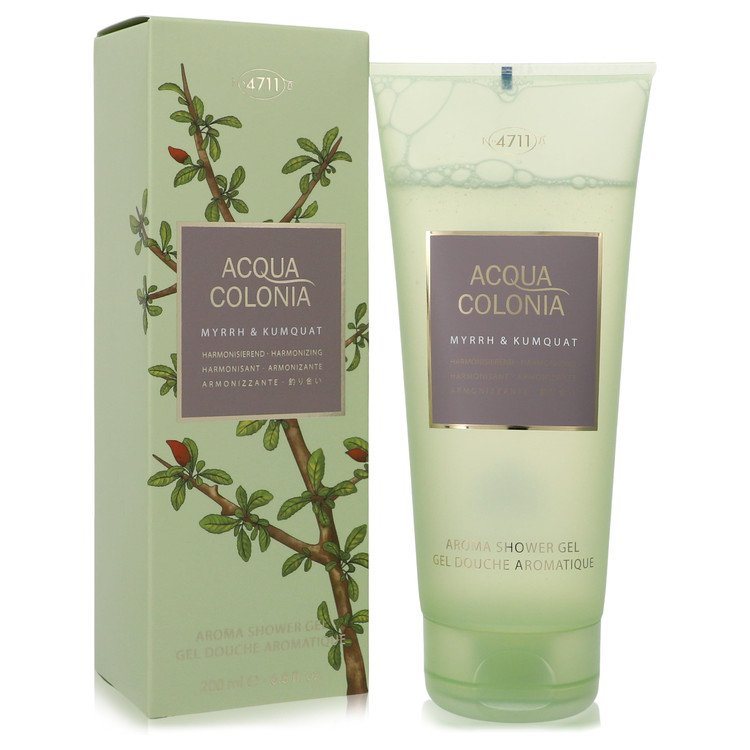 Acqua Colonia Myrrh & Kumquat shower gel in mint-green tube with matching box