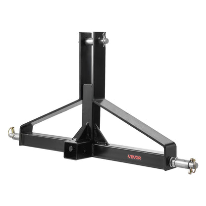 VEVOR 3-point trailer hitch with 2 in receiver, black steel frame and mounting brackets