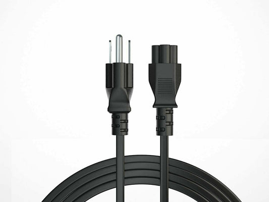 3-prong AC wall power cord with two plug ends on black cable, universal design