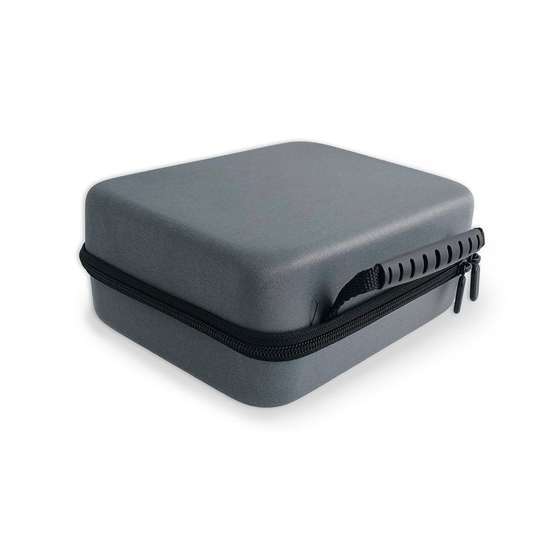 Slate battery storage case with zippered hard shell and carrying handle.