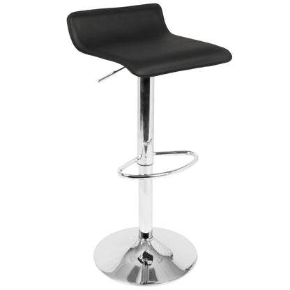 Spyra-Ale Contemporary Adjustable Bar Set in Chrome Metal, Clear Acrylic with Light Up Tabletop, and Black PVC by - 3 Piece