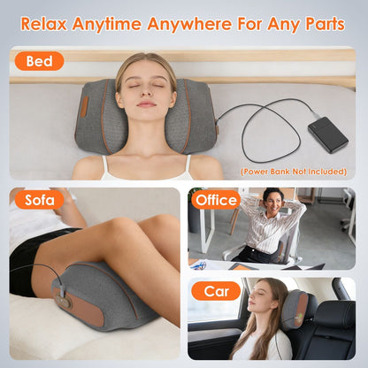 3-in-1 neck massager pillow, dark grey, with cable for portable power use