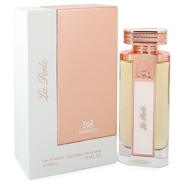 La Perle by Essenza eau de parfum spray bottle with cap, shown with box