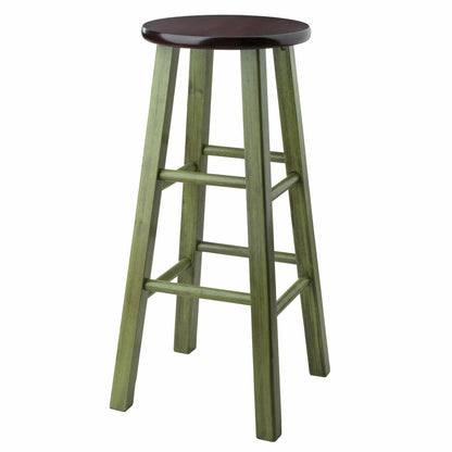 Ivy 29" Bar Stool Walnut/Green