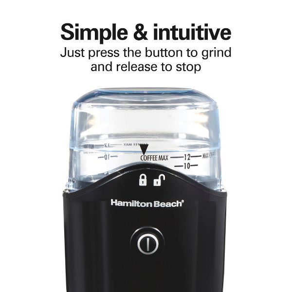 Coffee Grinder Black Electric Blade Grinder for Coffee Beans, Medium Grind, 12 Cup Capacity