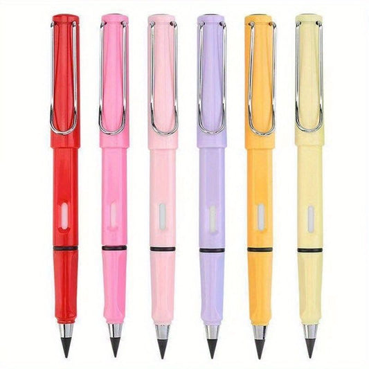 Assorted colored refillable pencils with clip tops and black tips