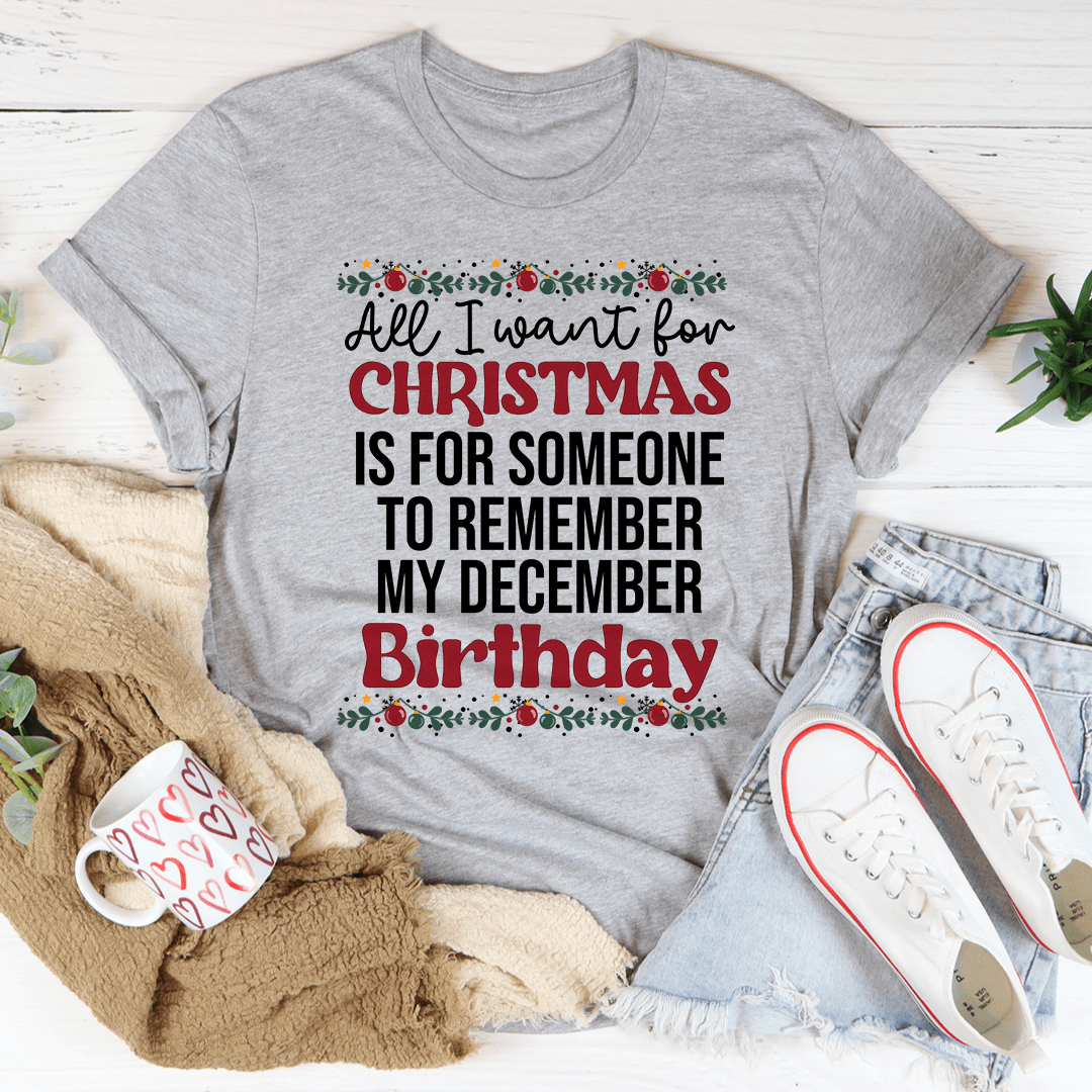 Heather gray T-shirt with Christmas quote text graphic