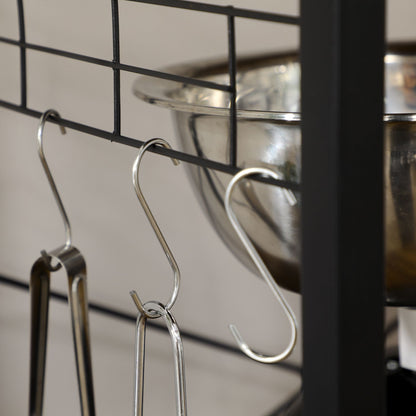 HOMCOM Baker's Rack with Power Outlet, USB Charging, Microwave Stand, Coffee Bar & Adjustable Shelves
