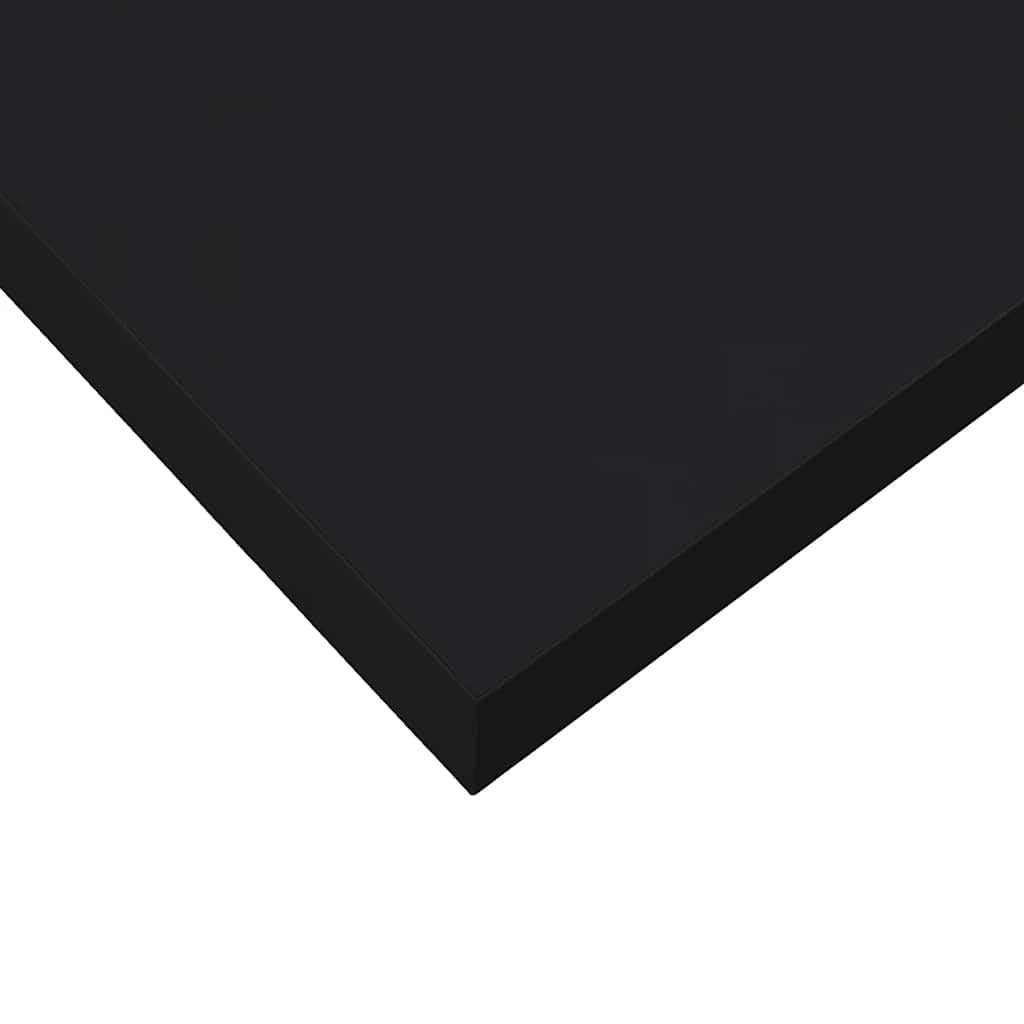 Wall Shelf Set of 2 High gloss black Honeycomb MDF, metal