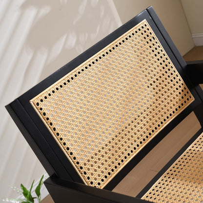 Vintage Solid Wood Rattan Chair, Arm Chair,Dining Chiar, For Dining Room, living Room, Outdoor, Natural