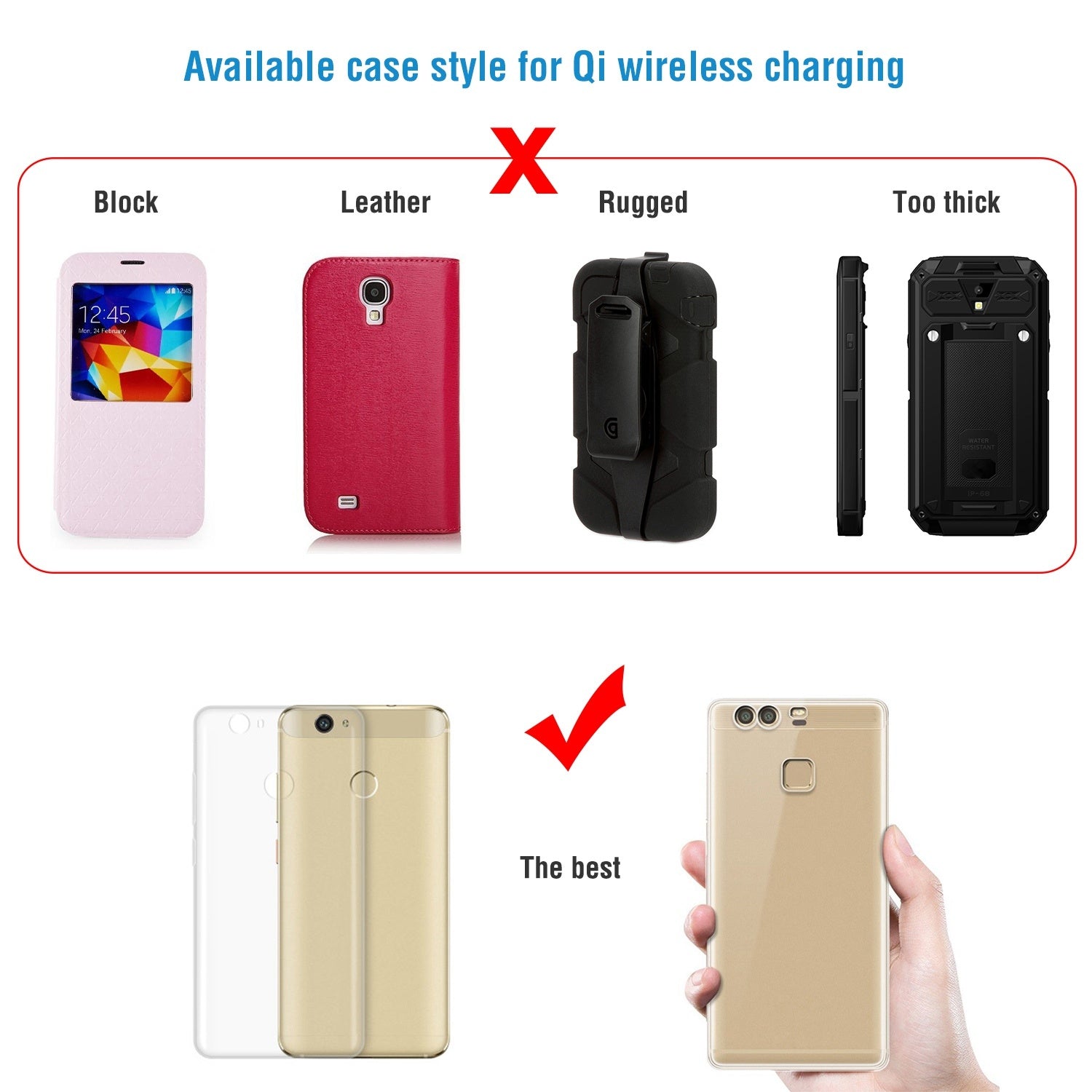 Black magnetic car charger with case-compatibility mount design