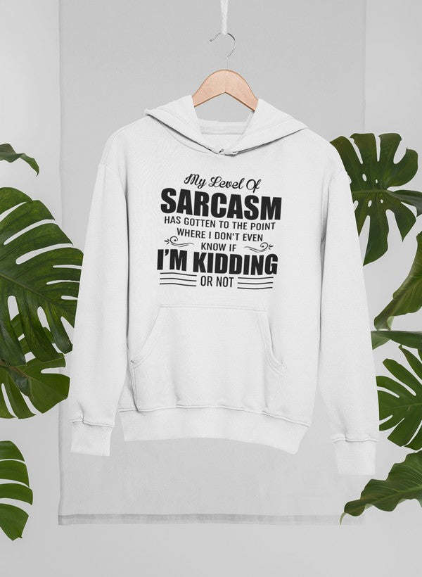 White hoodie with front graphic slogan print