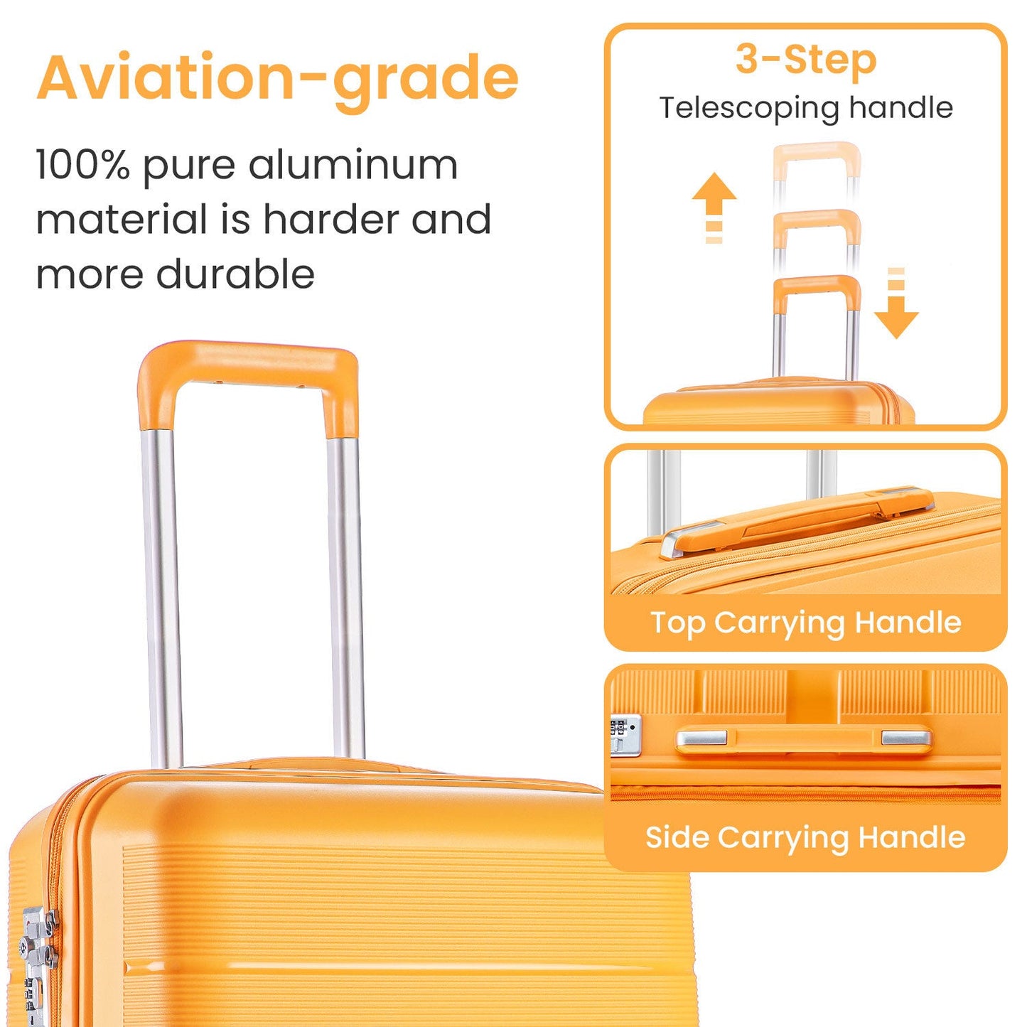 Luggage Sets 4 Piece(14/20/24/28) PP Lightweight & Durable Expandable suitcase